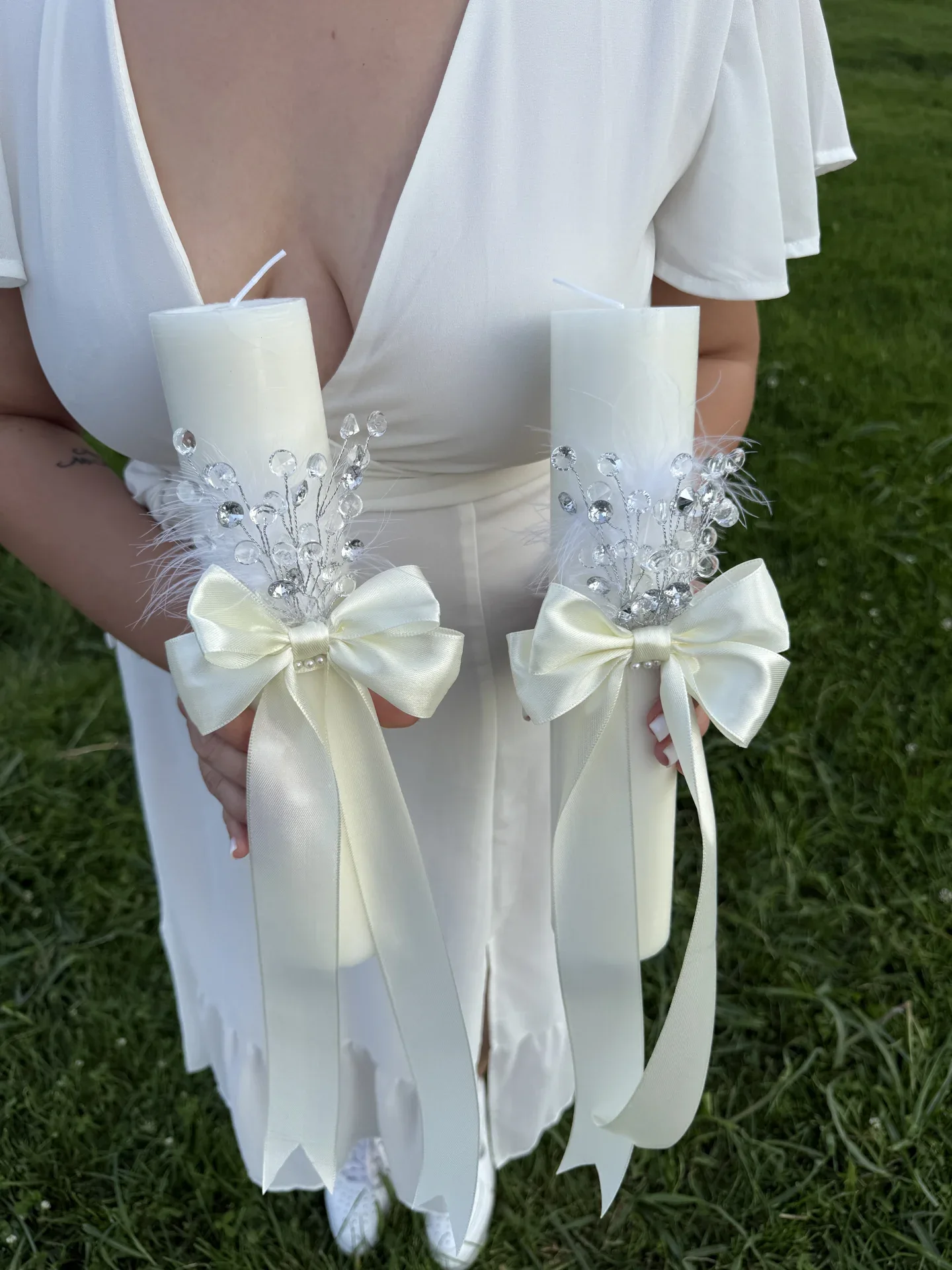 Ivory Vows — Lumânări de nuntă, creație VEV FLORALS